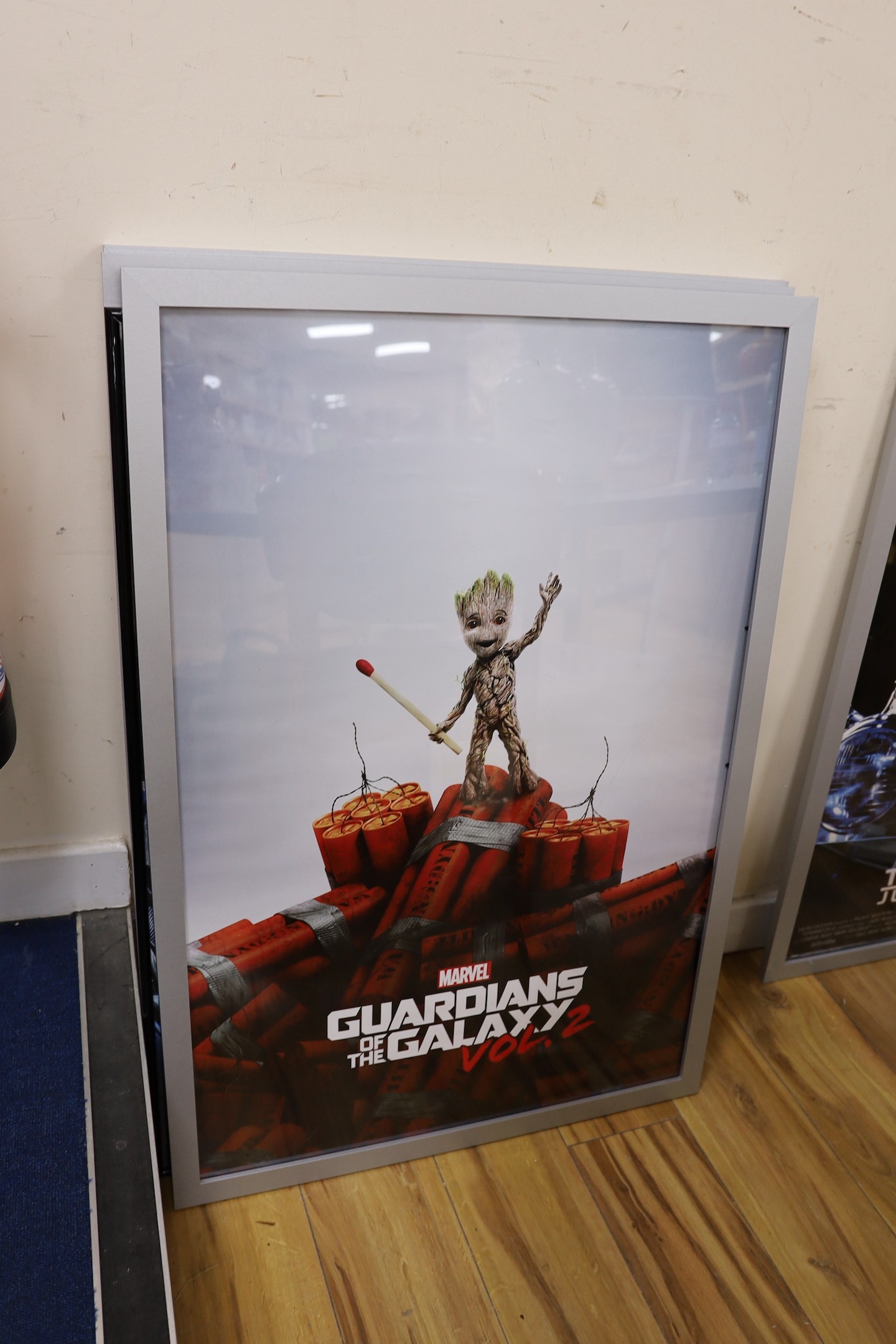 Five framed cinema posters, Captain America Civil War signed by Chris Evans, who played Captain America, from Eastbourne Odeon